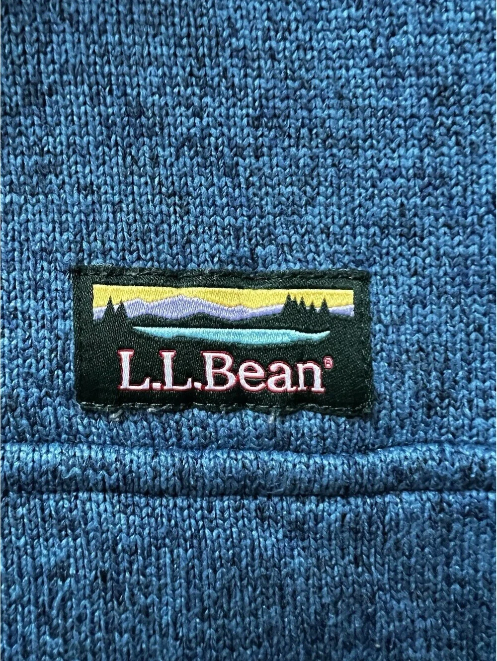 LL Bean Sweater Fleece Pullover 1/4 Button Up Men’s Size Medium EUC!! Blue